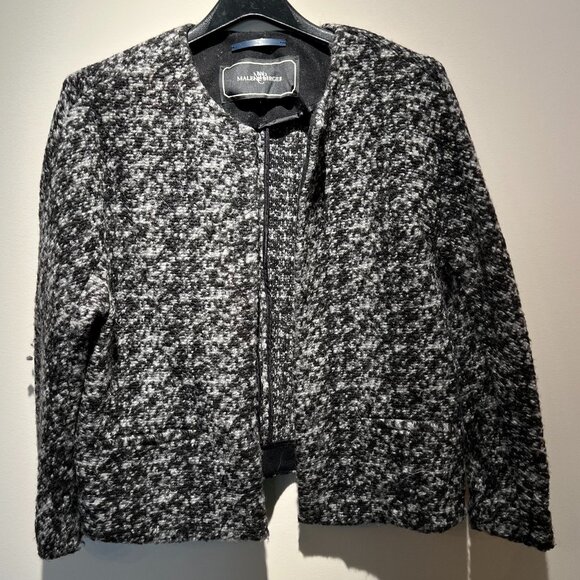 By Malene Birger Jackets & Blazers - Malene Birger Long Sleeve Black/Gray Pelagia Wool Blend Boucle Open Jacket-Sz 38